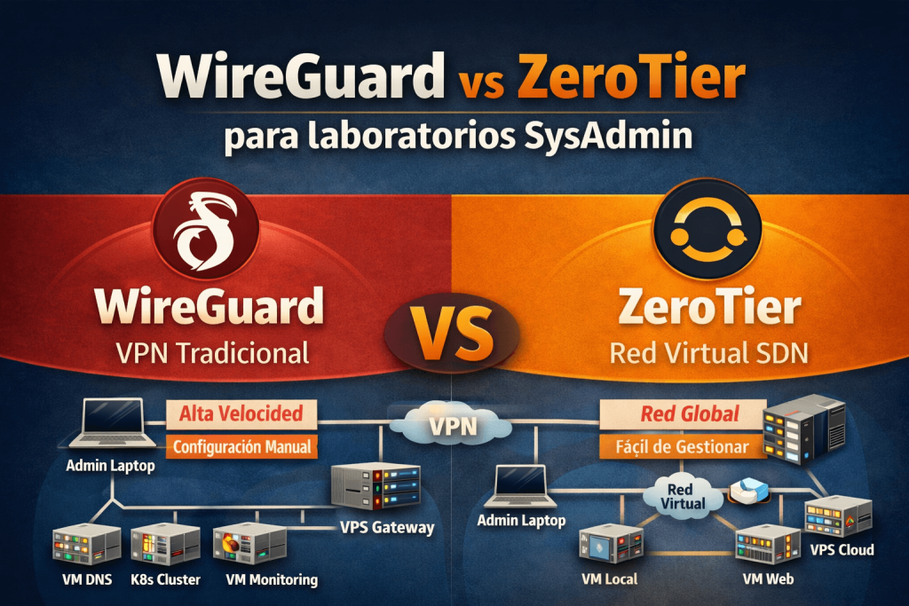 WireGuard vs ZeroTier para laboratorios SysAdmin