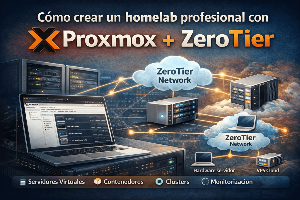 Cómo crear un homelab profesional con Proxmox + ZeroTier