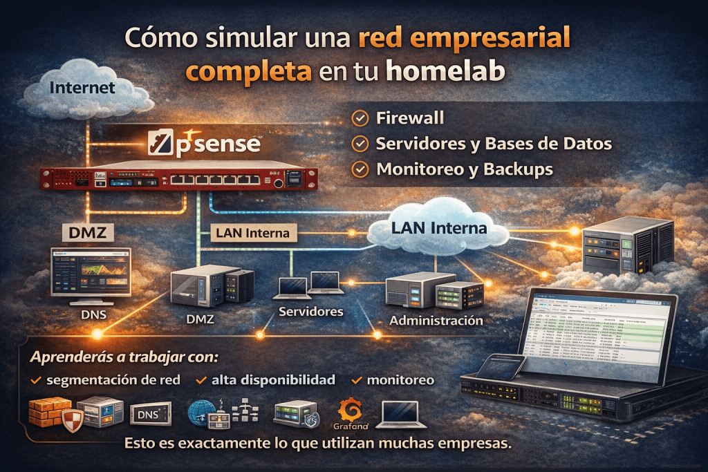 Cómo simular una red empresarial completa en tu homelab